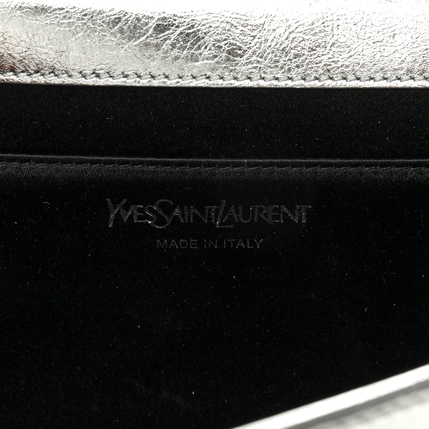 Saint Laurent Metallic Calfskin Monogram Large Belle De Jour Clutch Silver 6 of 6