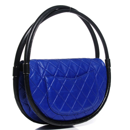 Chanel Quilted Lambskin Small Hula Hoop Flap Dark Blue 3 of 8