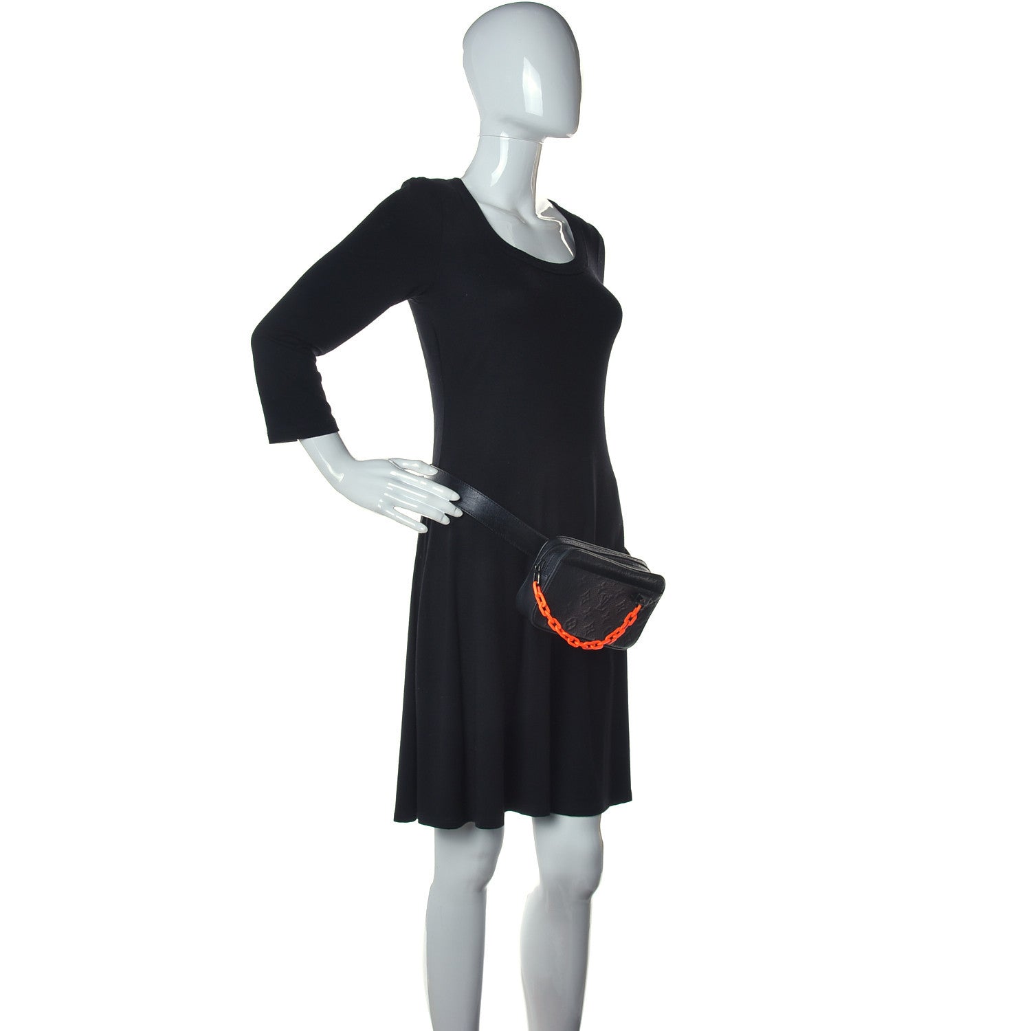 Louis Vuitton Taurillon Monogram Uniformes Solar Ray Soft Pochette Volga Belt Bag Black 2 of 13