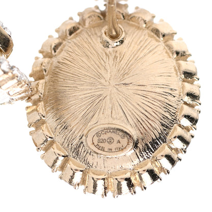 Chanel Pearl Crystal CC Stud Earrings Gold 4 of 5