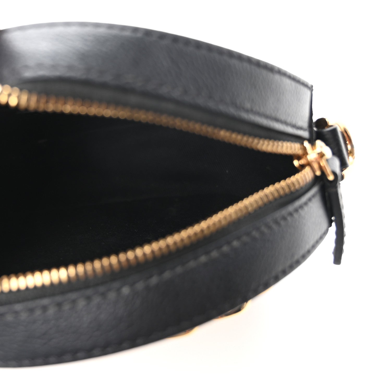 Versace Calfskin Mini La Medusa Chain Round Crossbody Bag Black 5 of 10