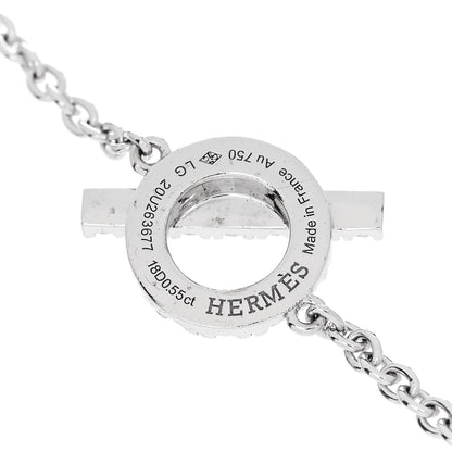Hermes 18K White Gold Diamond Finesse Bracelet LG 3 of 4
