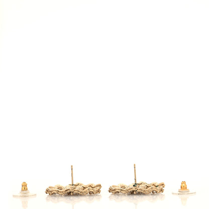 Chanel Crystal CC Earrings Gold 3 of 5