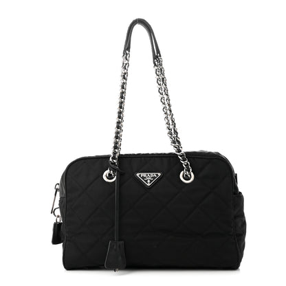 Prada Nylon Tessuto Impuntu Quilted Shoulder Bag Black 1 of 10