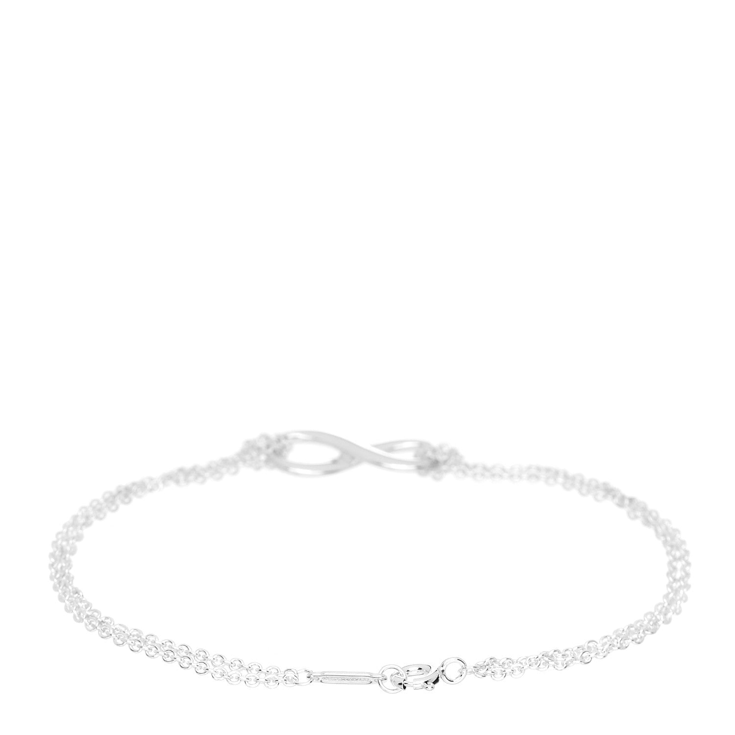 Tiffany Sterling Silver Infinity Double Chain Bracelet 2 of 3