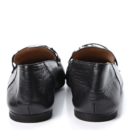 Hermes Goatskin Womens Time Loafers 36 Black 5 of 10