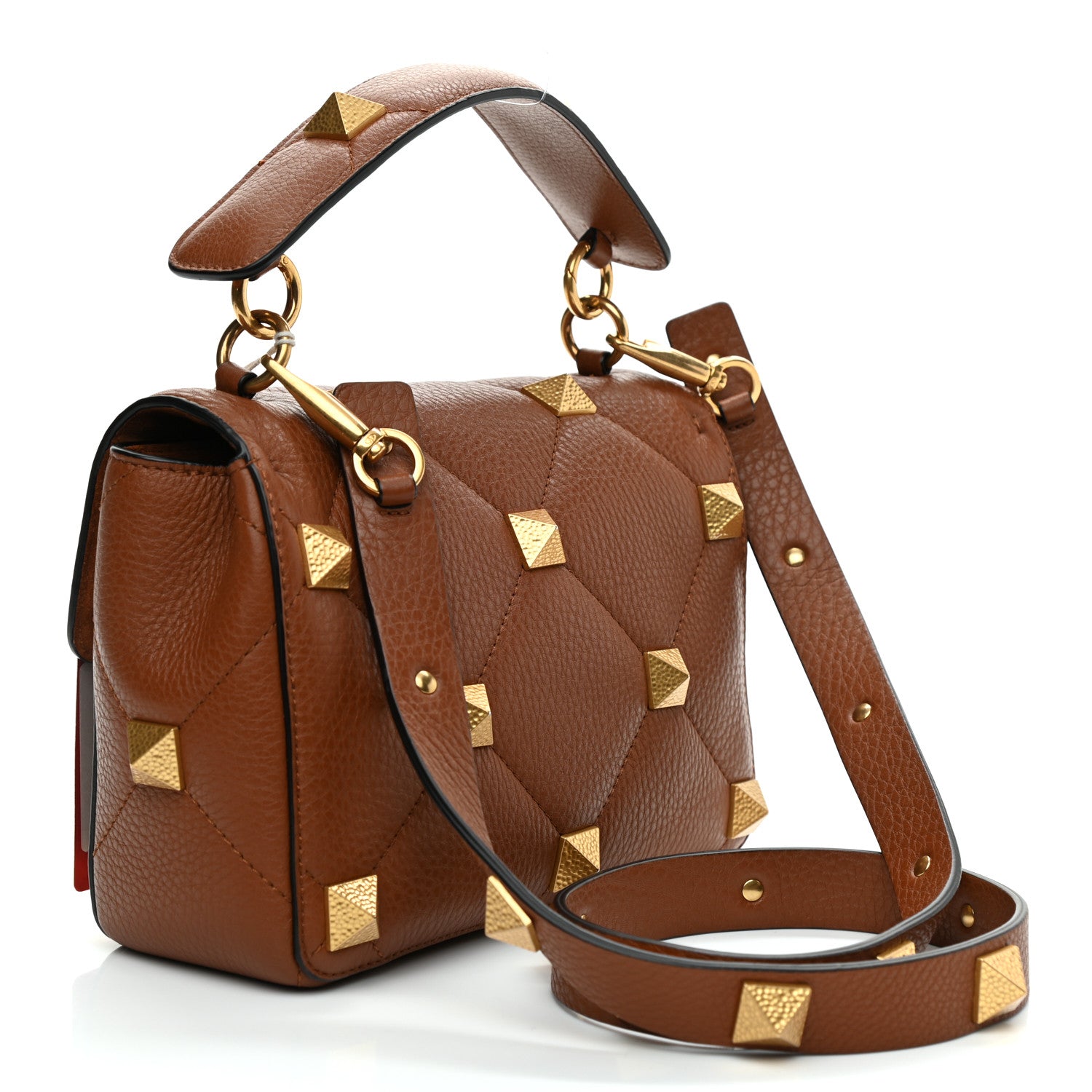 Valentino Garavani Grained Calfskin Medium Roman Stud Shoulder Bag Selleria 3 of 8