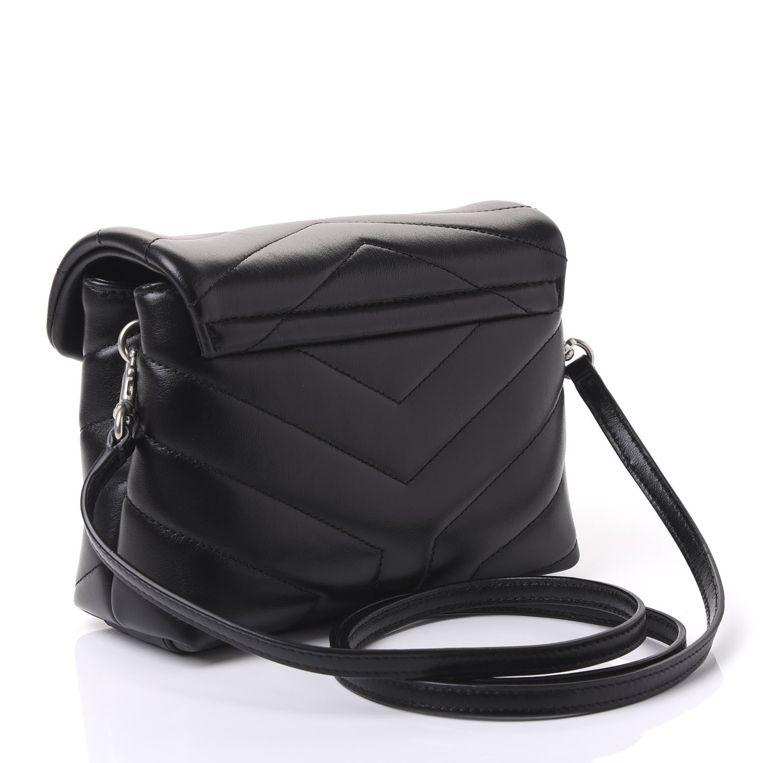 Saint Laurent Calfskin Y Quilted Monogram Toy Loulou Crossbody Bag Black 2 of 9