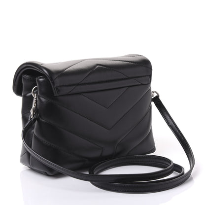 Saint Laurent Calfskin Y Quilted Monogram Toy Loulou Crossbody Bag Black 2 of 9