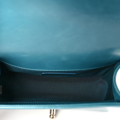 Chanel Shearling Calfskin Small Boy Flap Turquoise 5 of 12