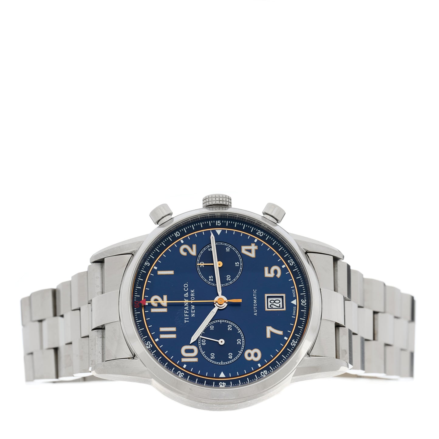 Stainless Steel 42mm CT60 Chronograph Automatic Watch Blue