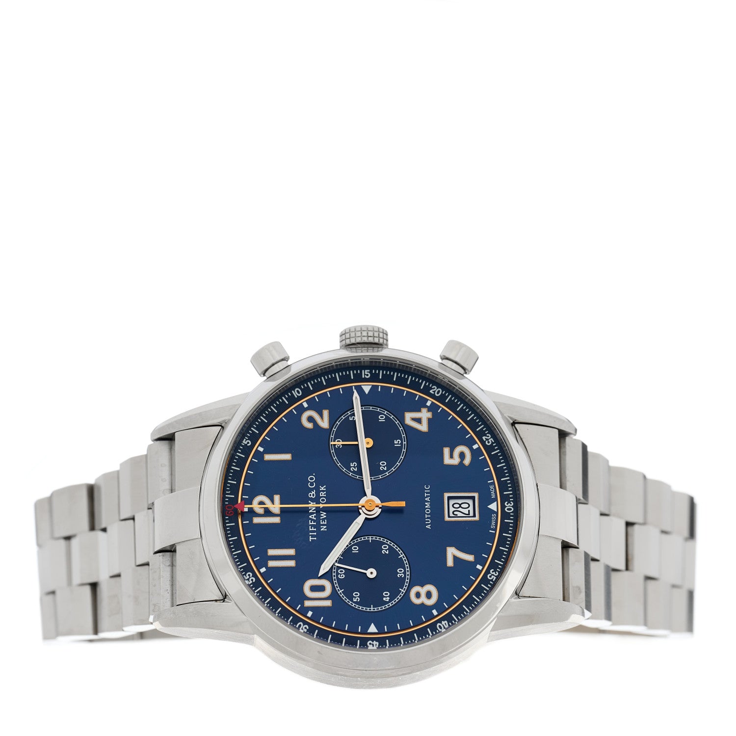 Tiffany Stainless Steel 42mm CT60 Chronograph Automatic Watch Blue 2 of 5