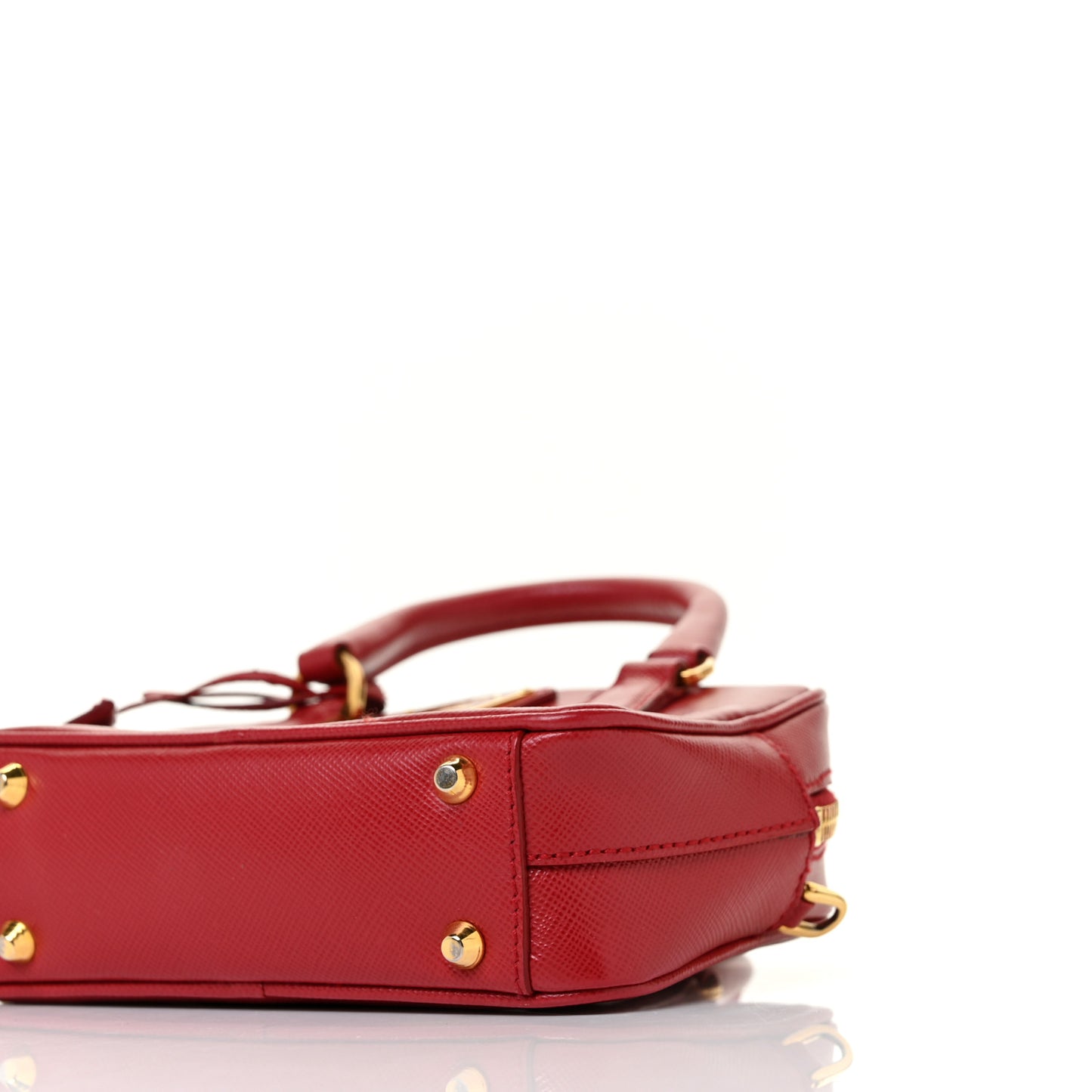 Saffiano Lux Mini Top Handle Crossbody Bag Fuoco