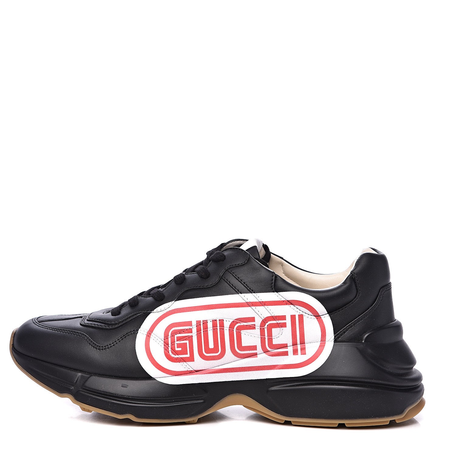 Gucci X SEGA Calfskin Logo Mens Rhyton Sneakers 8 Black 1 of 8