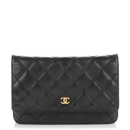 Chanel Lambskin Quilted Wallet On Chain WOC Black 1 of 9