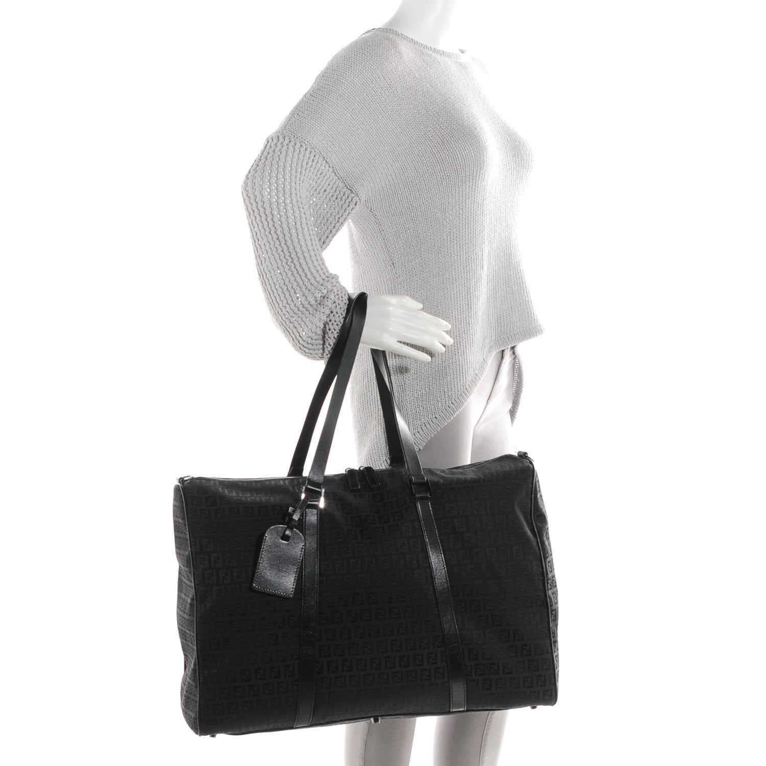 Fendi Zucchino Large Travel Tote Black 2 of 7
