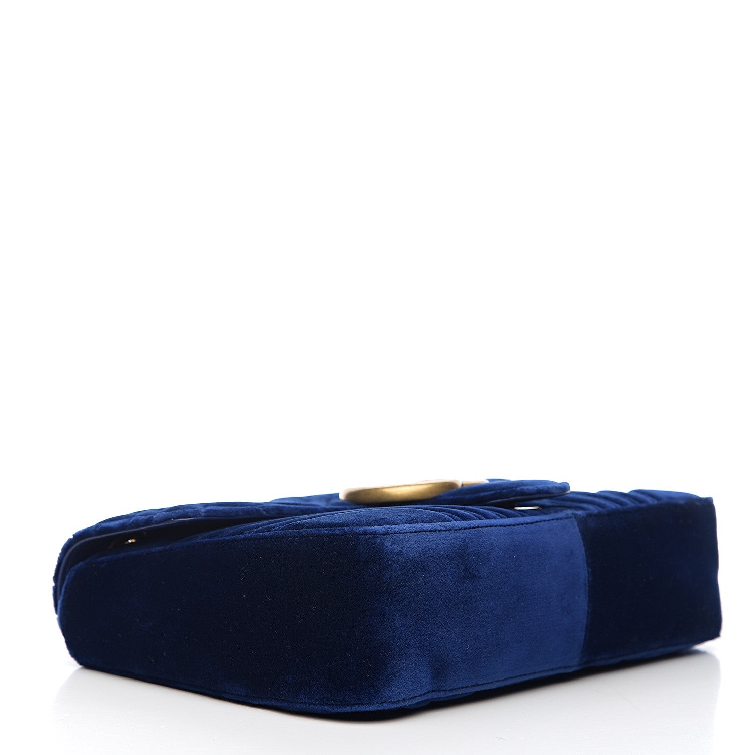 Gucci Velvet Matelasse Medium GG Marmont Shoulder Bag Cobalt Blue 3 of 9