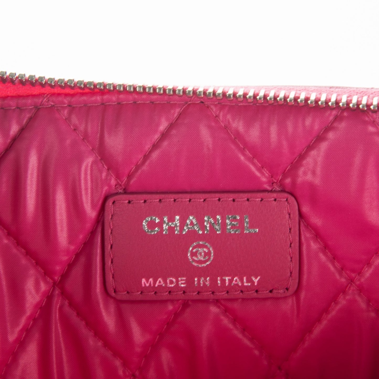 Lambskin Quilted Medium Cosmetic Case Pink
