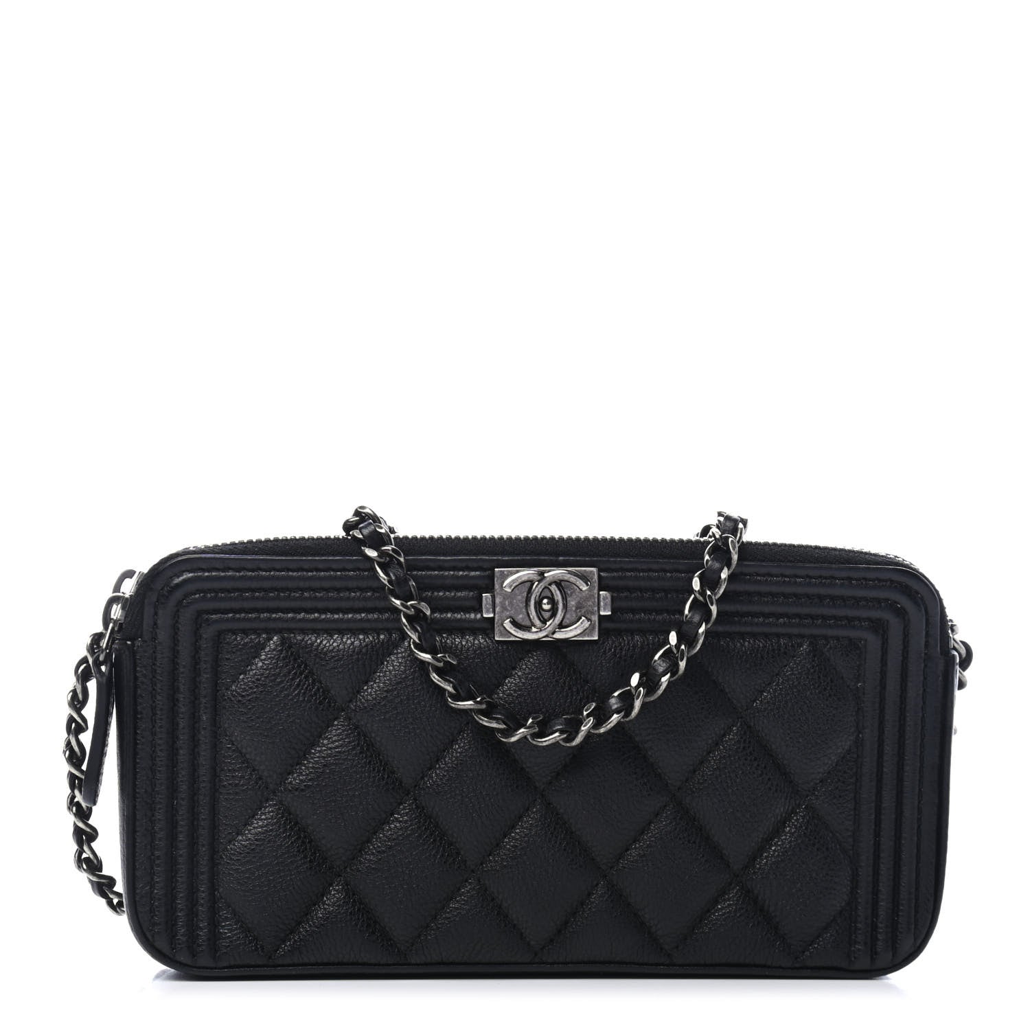 Chanel Caviar Quilted Small Boy Clutch With Chain Black 1 of 5