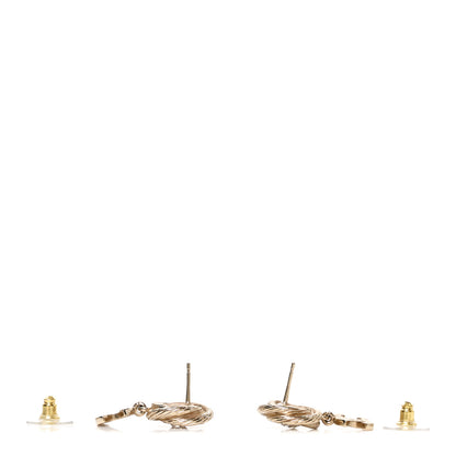 Chanel Metal Crystal CC Drop Earrings Gold 3 of 5