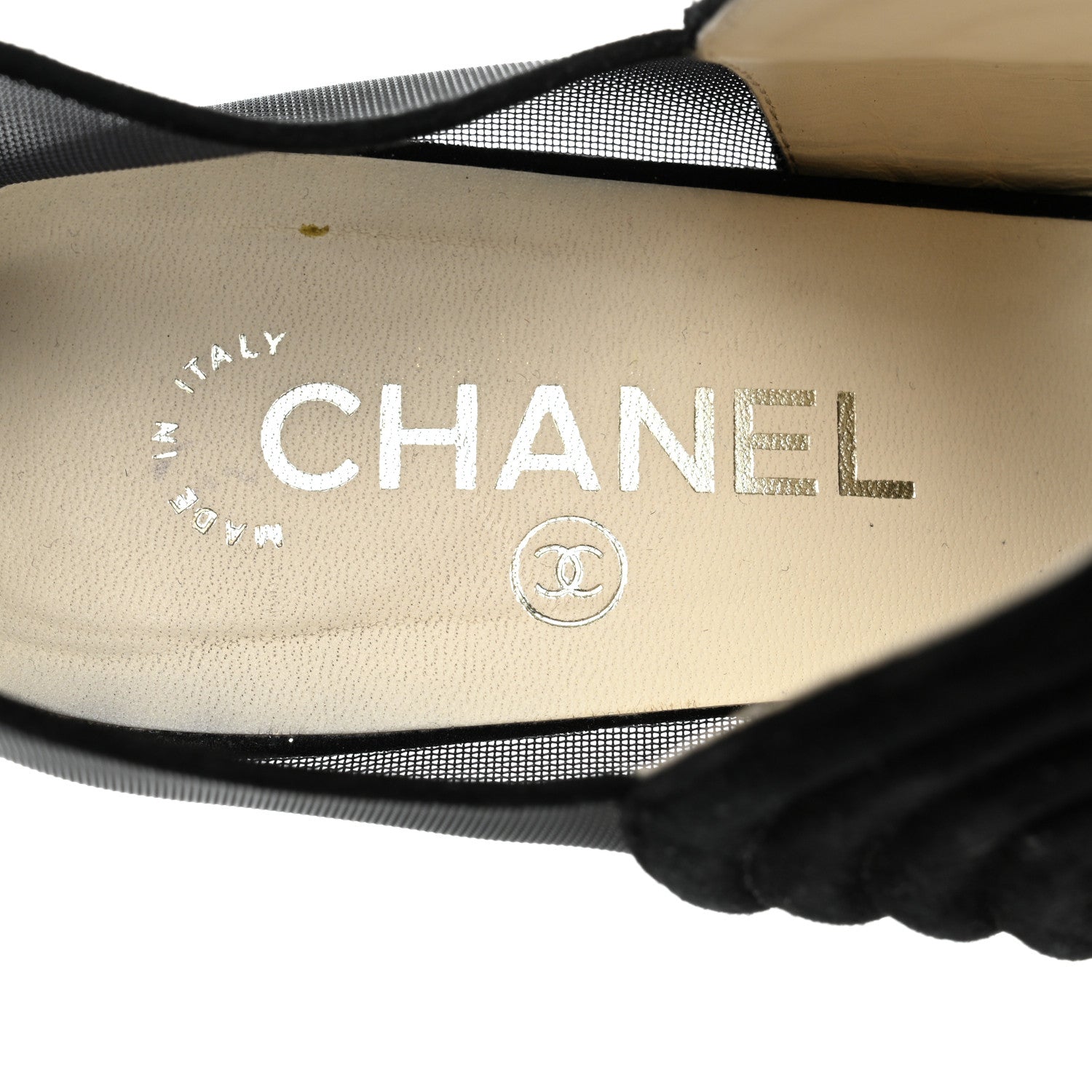 Chanel Suede Mesh Cap Toe Mary Jane Pumps 42 Black 6 of 7