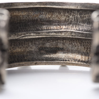Saint Laurent Brass Marrakech Bell Cuff Bracelet Argent Oxyde 4 of 5