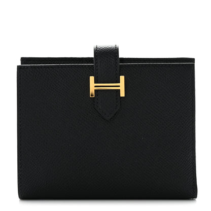 Hermes Epsom Bearn Compact Wallet Black 1 of 7