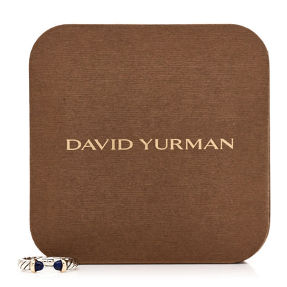 David Yurman Sterling Silver 14K Yellow Gold Lapis Lazuli Petite Cable Open Ring 49 5 5 of 5
