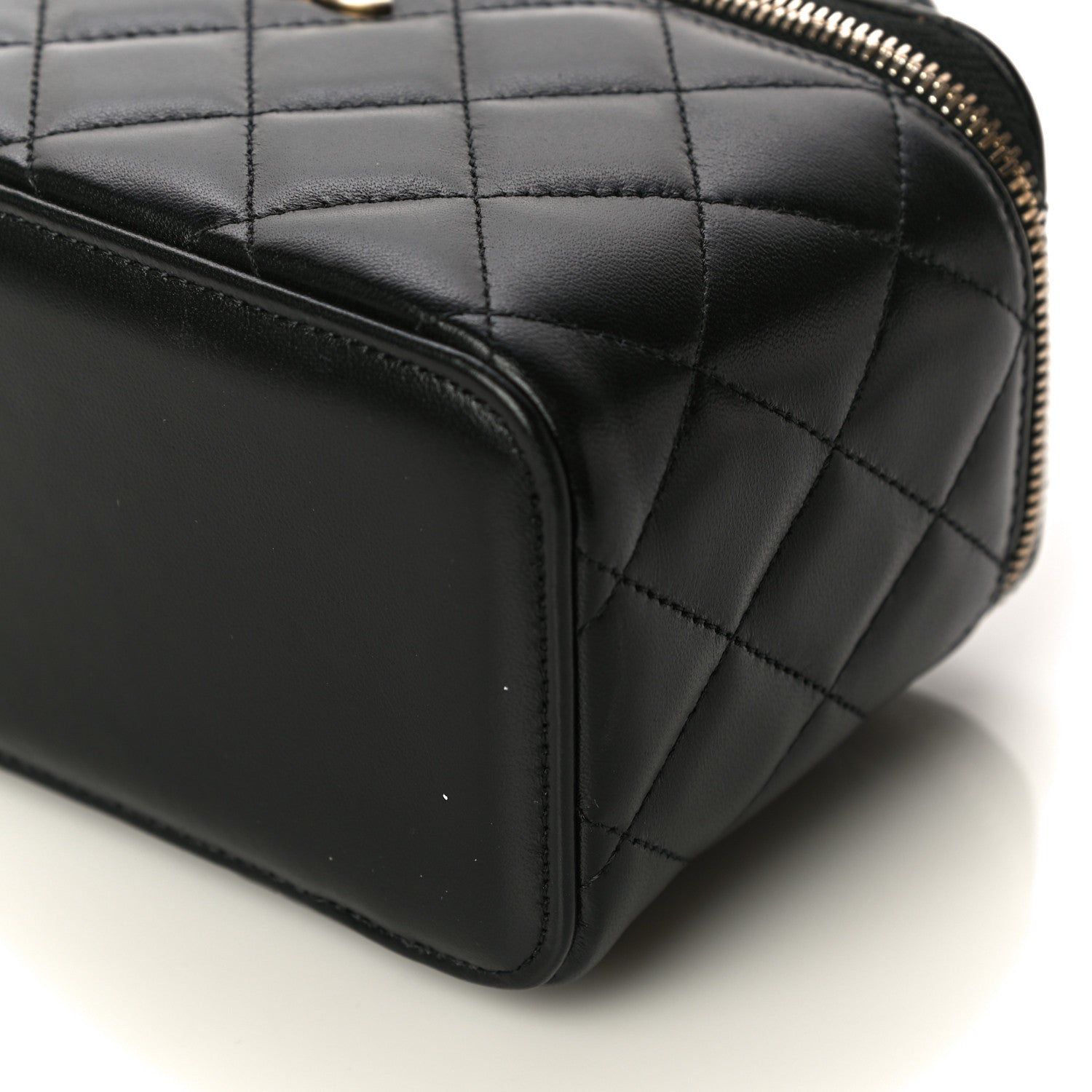 Chanel Lambskin Quilted Small Top Handle Vanity Case With Chain Black 12 of 13