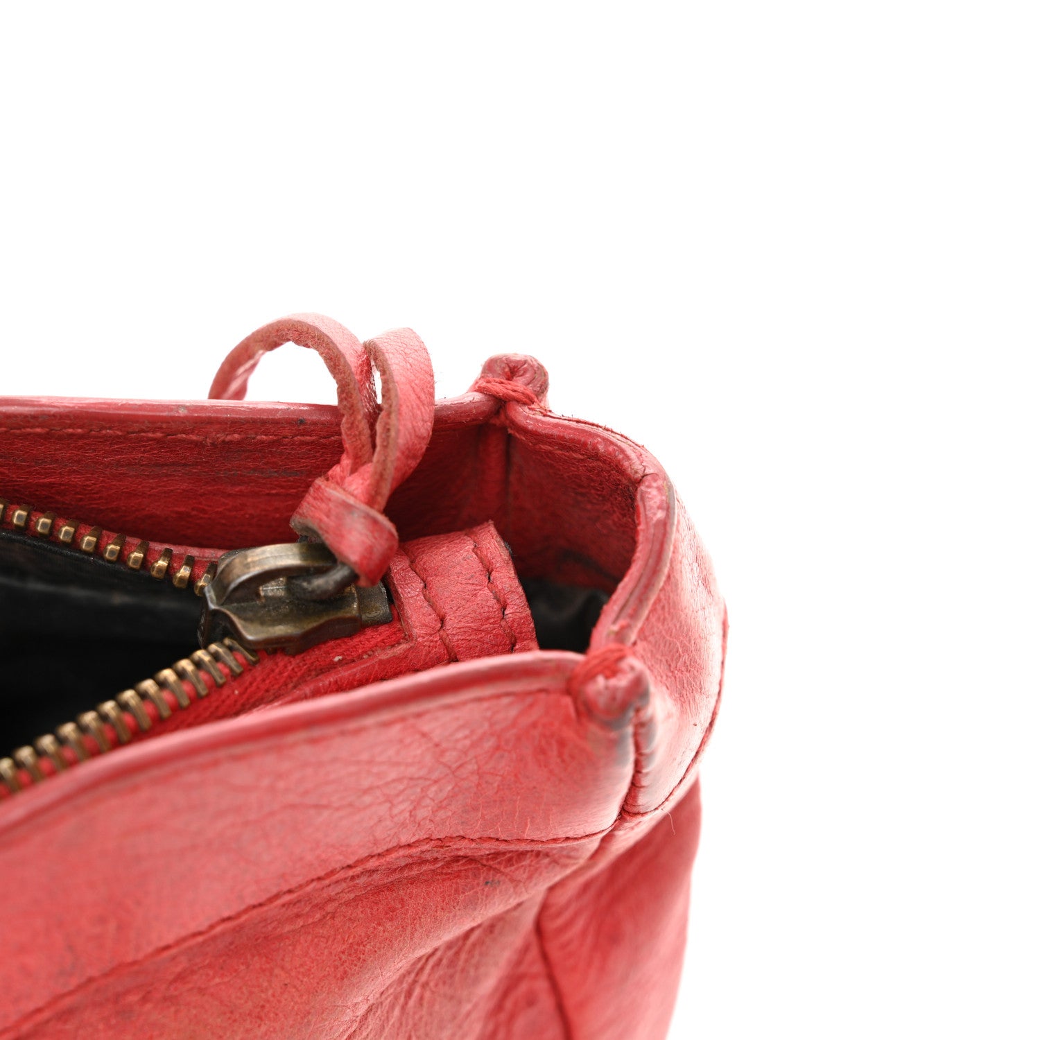 Balenciaga Chevre Classic Hardware Porte Toilette Makeup Clutch  Rouge Coquelicot 12 of 15