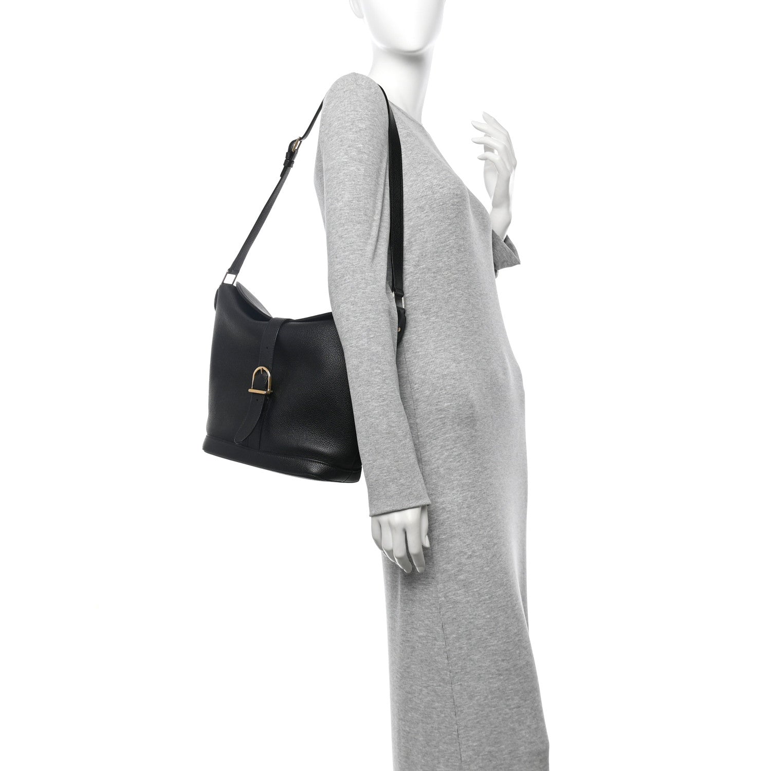 Celine Soft Grained Calfskin Medium Bucket Bag Black 2 of 13