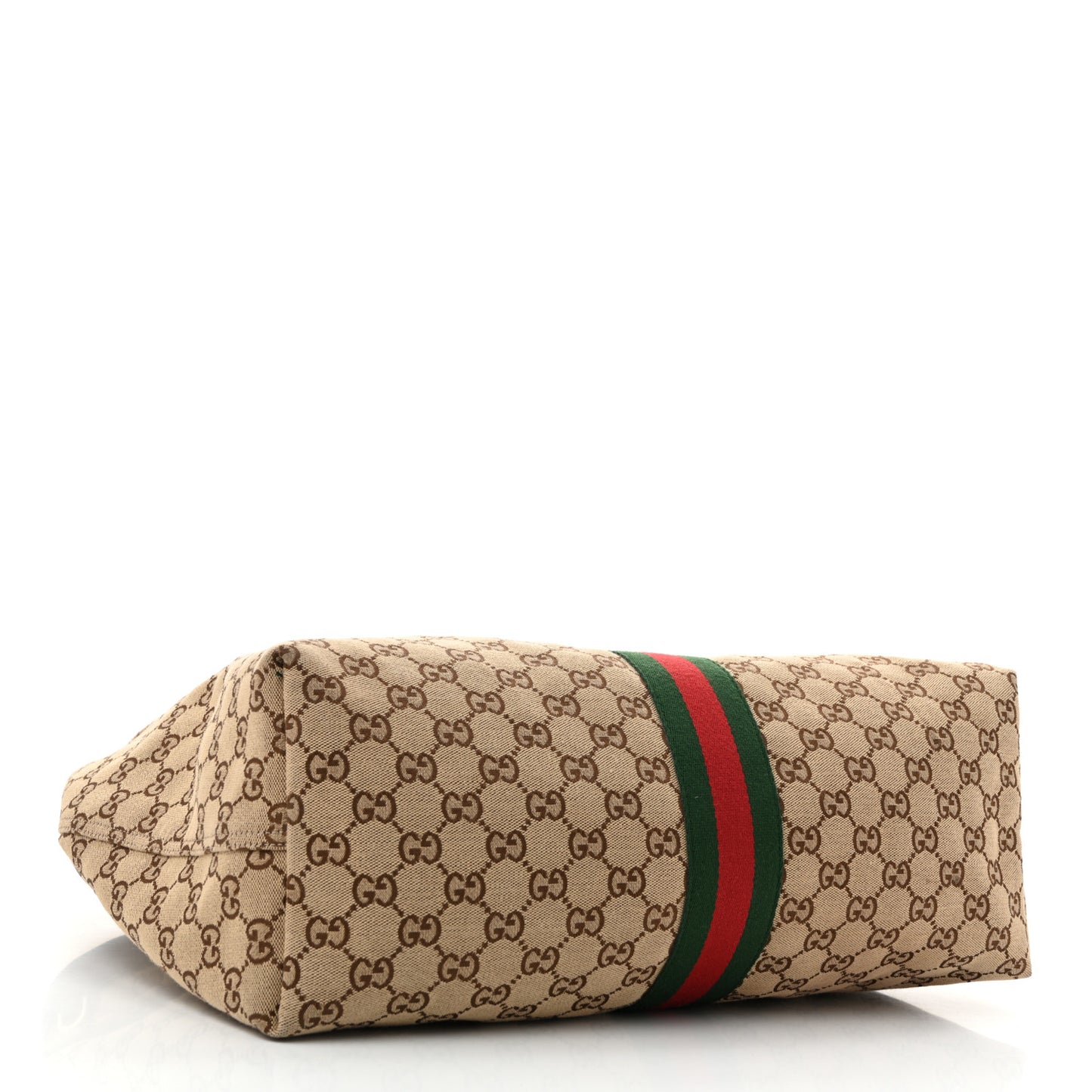 GG Monogram Web Large Giglio Tote Beige Brown