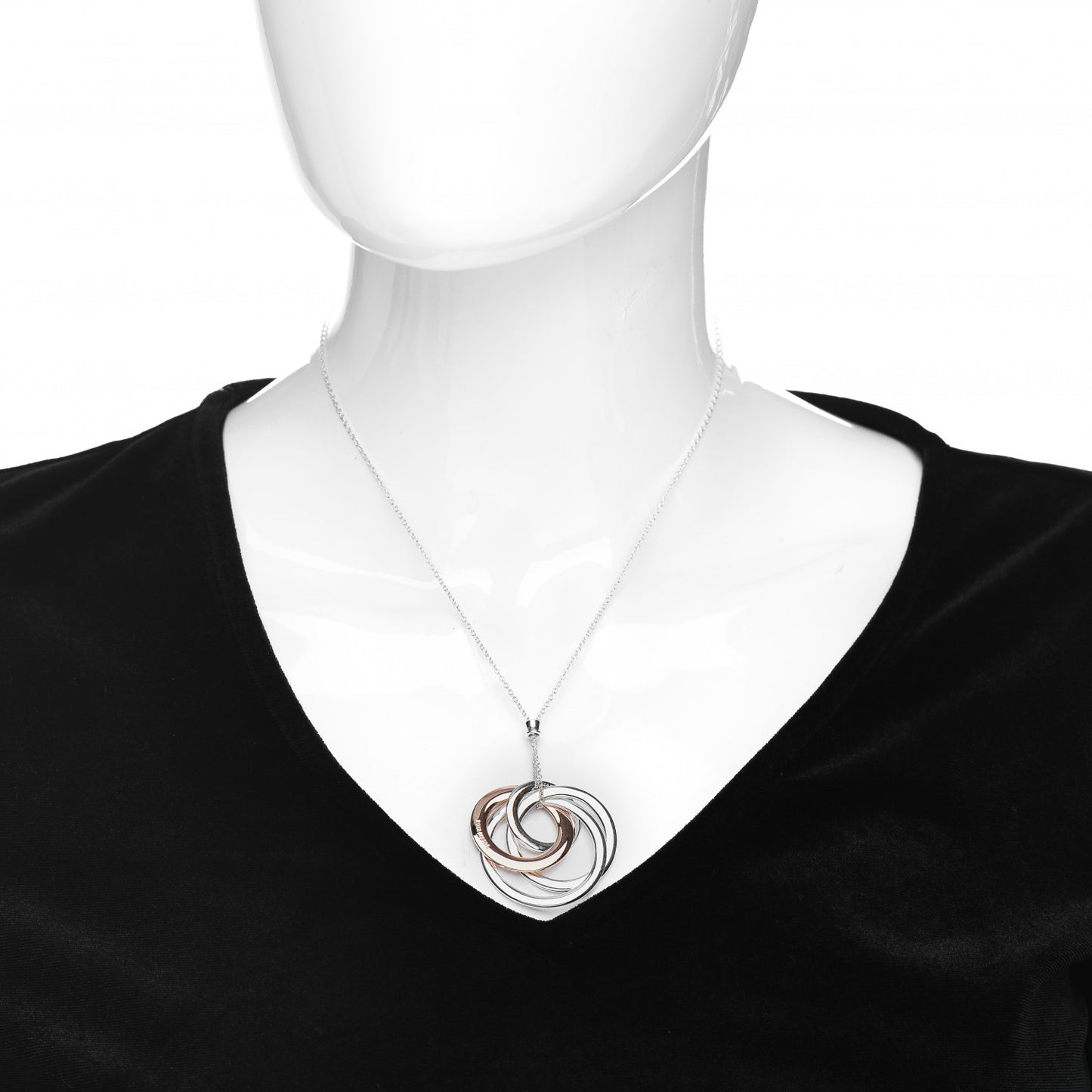 Sterling Silver Rubedo 1837 Circles Pendant Necklace
