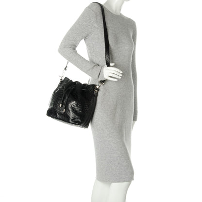 Proenza Schouler Python Medium Bucket Bag Black 2 of 7