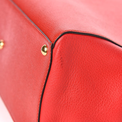 Fendi Vitello Elite Flamingo Regular 2Jours Tote Rosso Fiamma 18 of 19