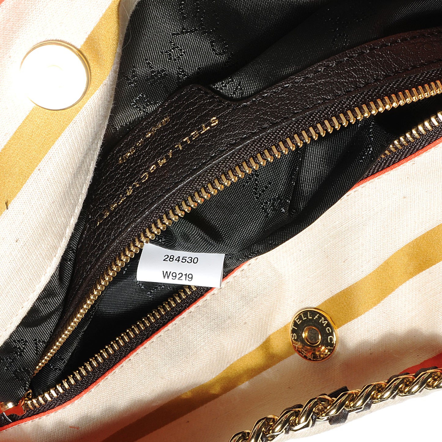 Cotton Canvas Stripes Falabella Bucket Bag