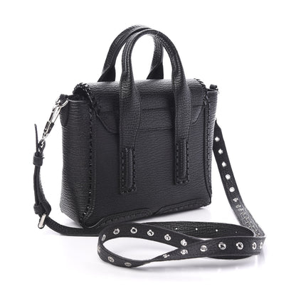 3.1 Phillip Lim 3.1 Textured Calfskin Mini Whipstitch Pashli Satchel Black 2 of 9