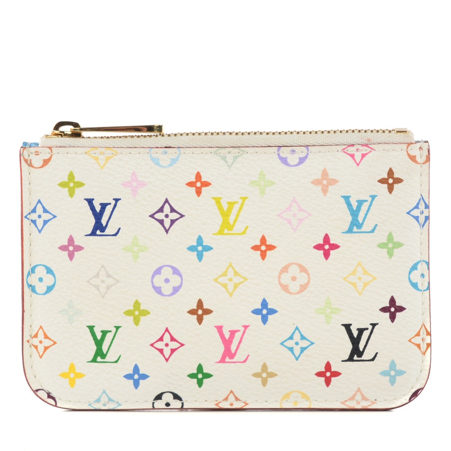 Louis Vuitton Monogram Multicolor Key Pouch White Anie 1 of 7