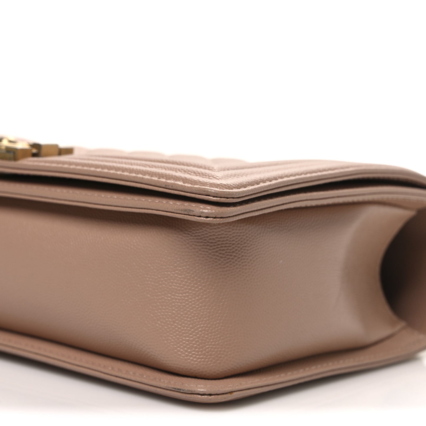 Caviar Quilted New Medium Boy Flap Beige