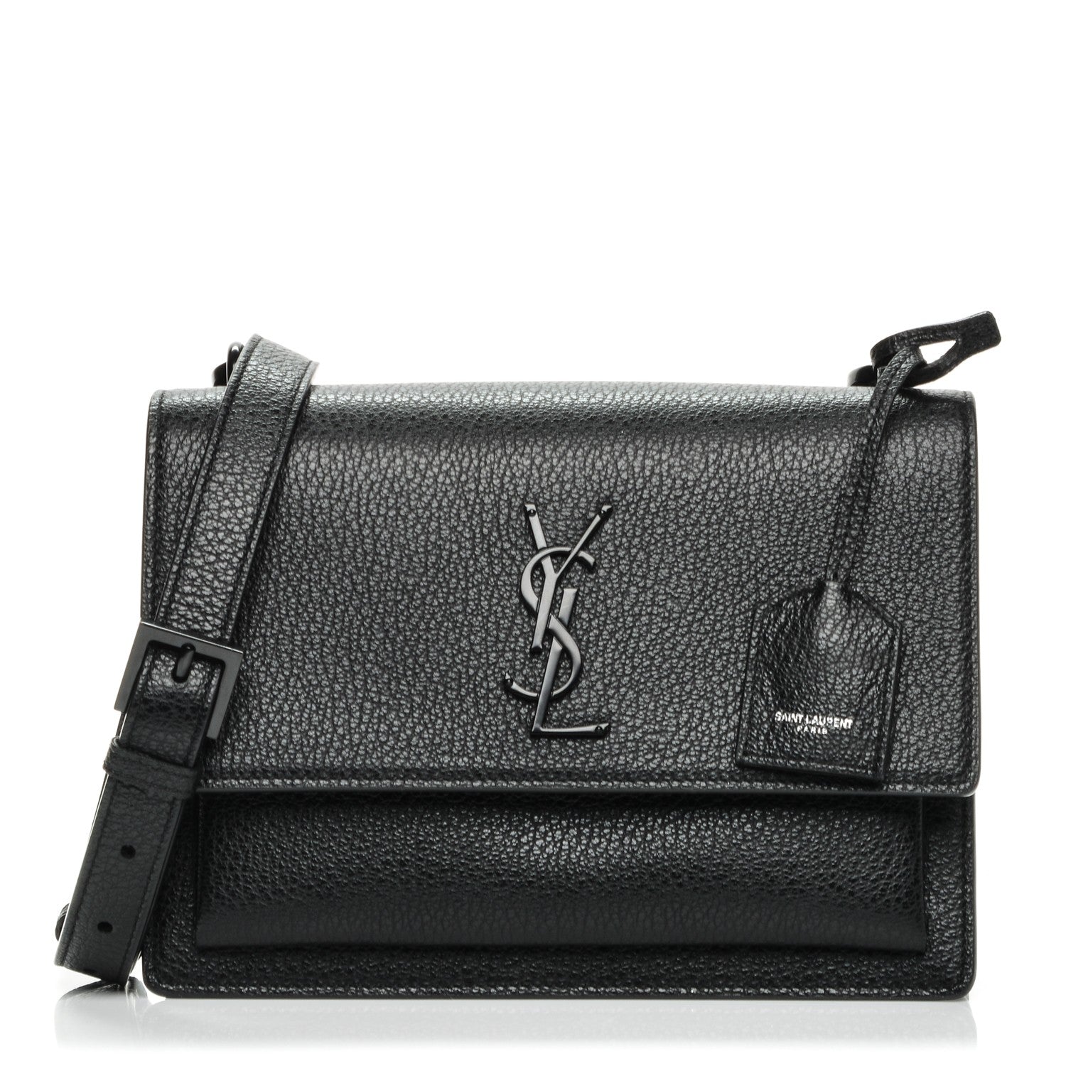 Saint Laurent Grained Calfskin Medium Monogram Sunset Black 1 of 6