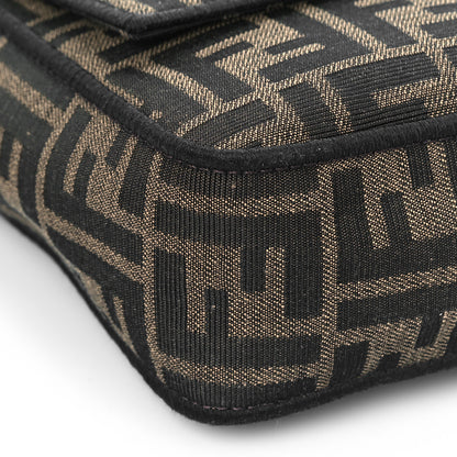 Fendi Fabric Jacquard FF 1974 Medium Baguette Tobacco Moro Black 7 of 8