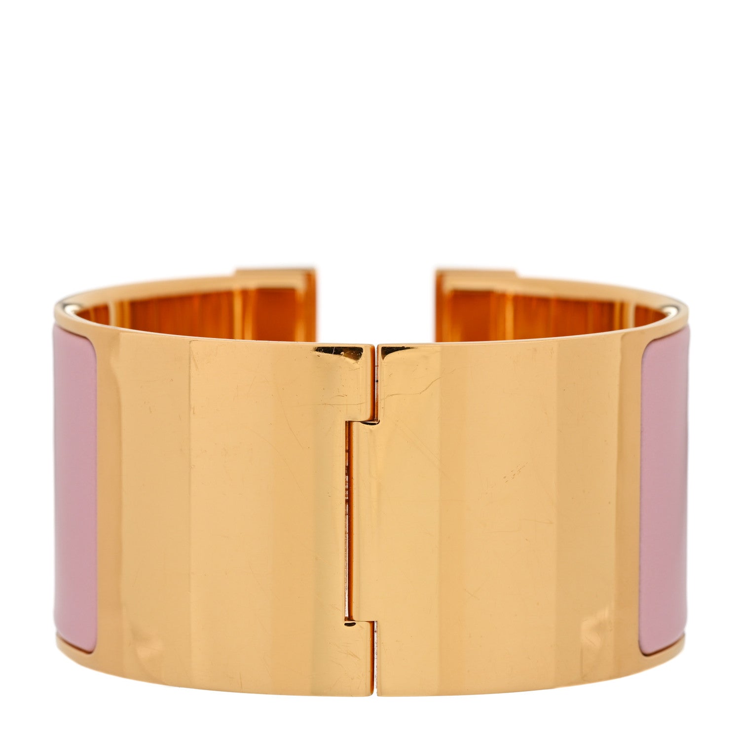 Hermes Enamel Extra Wide Clic Clac H Bracelet GM Rose Poudre 3 of 5