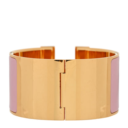 Hermes Enamel Extra Wide Clic Clac H Bracelet GM Rose Poudre 3 of 5