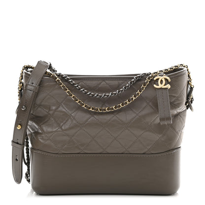 Chanel Aged Calfskin Quilted Medium Gabrielle Hobo Grey 1 of 12