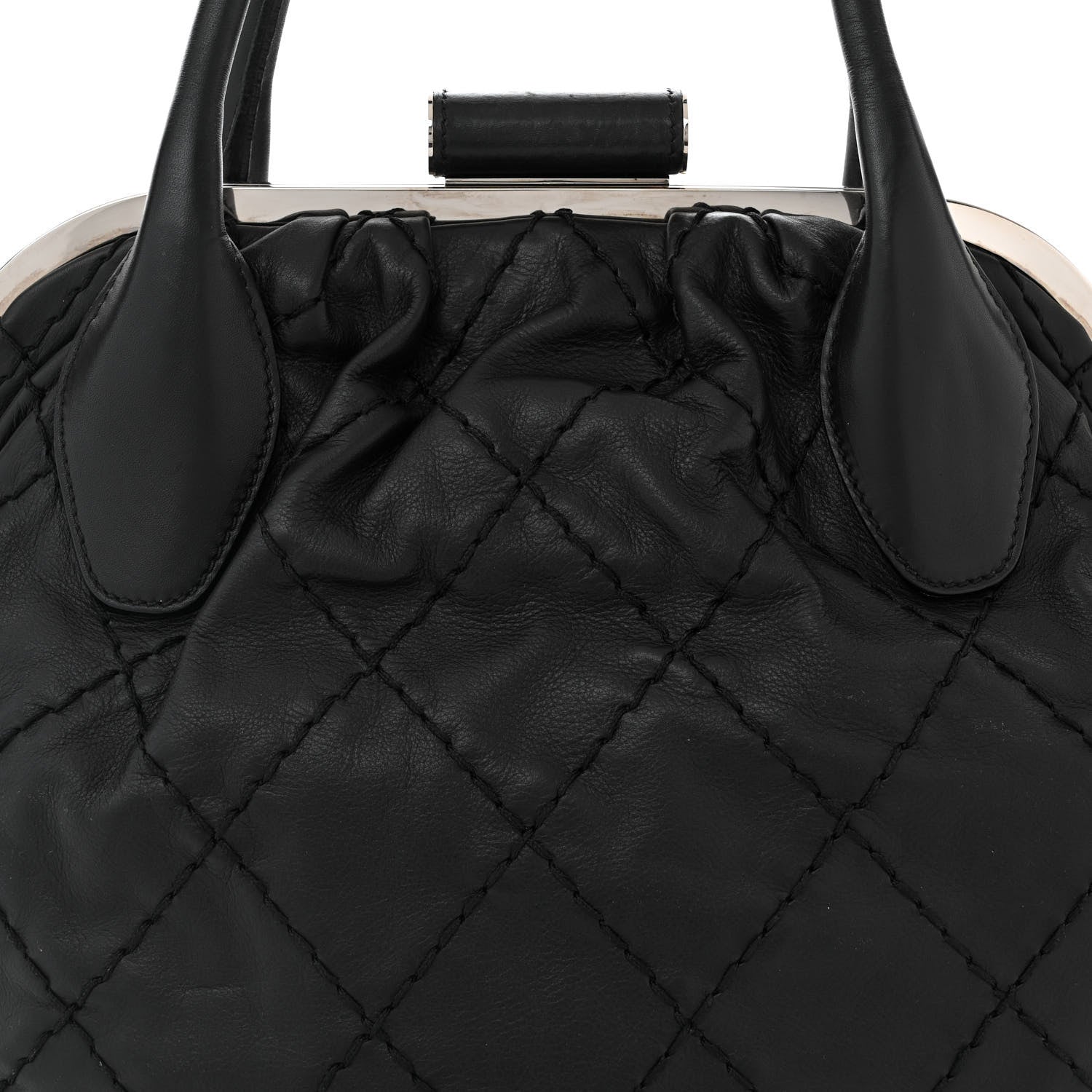 Chanel Calfskin Stitched Expandable Frame Bag Black 8 of 10