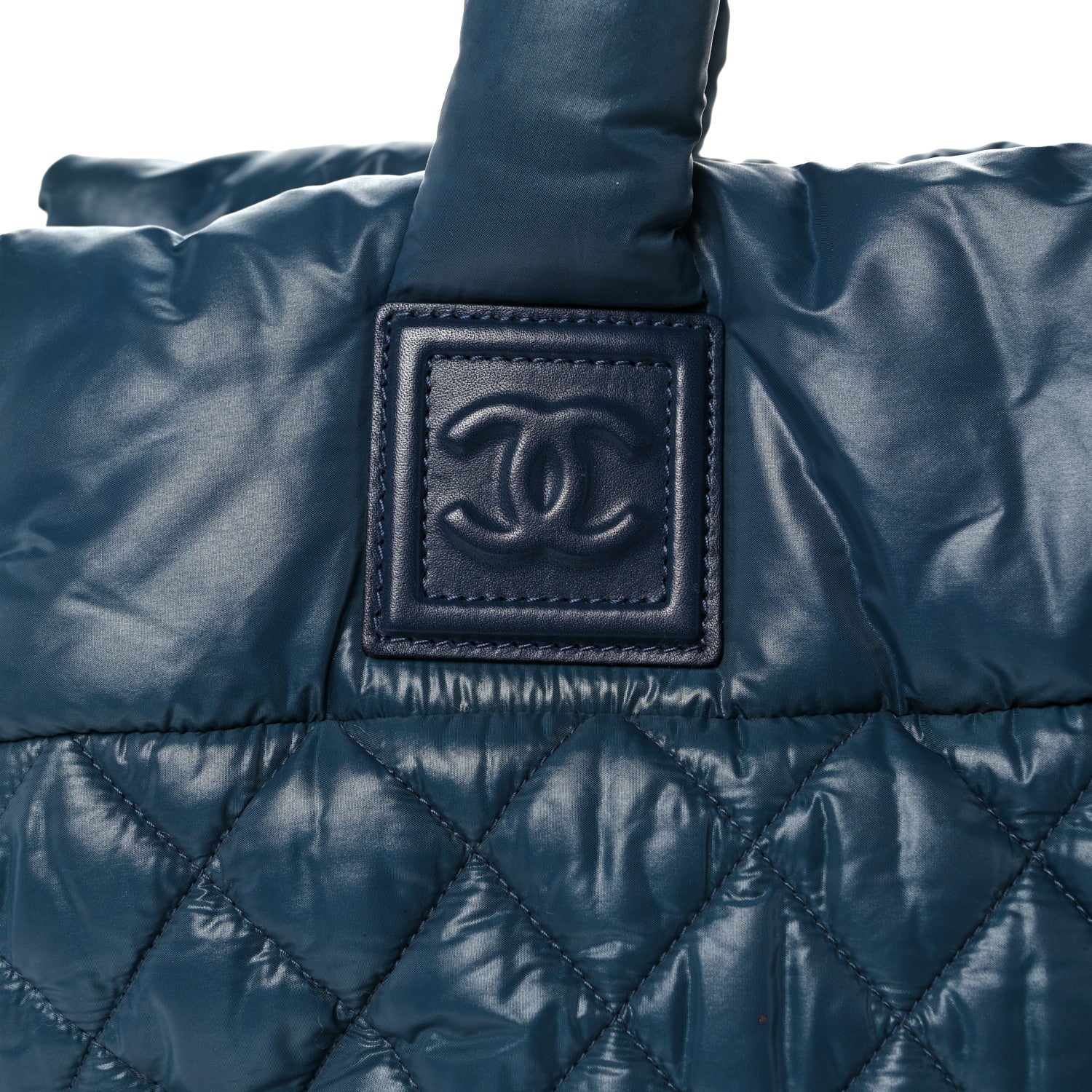 Chanel Nylon Quilted Large Coco Cocoon Reversible Tote Blue 14 of 19