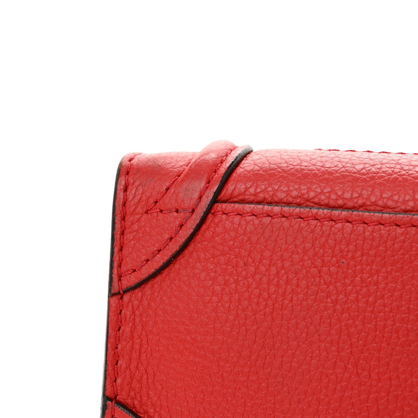 Drummed Calfskin Nano Luggage Red