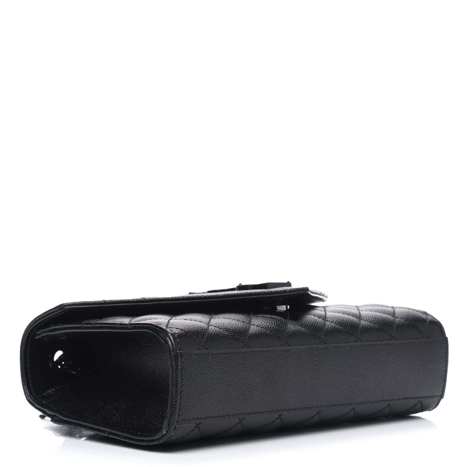 Saint Laurent Grain De Poudre Textured Mixed Matelasse Triquilt Small Monogram Satchel Black 3 of 4