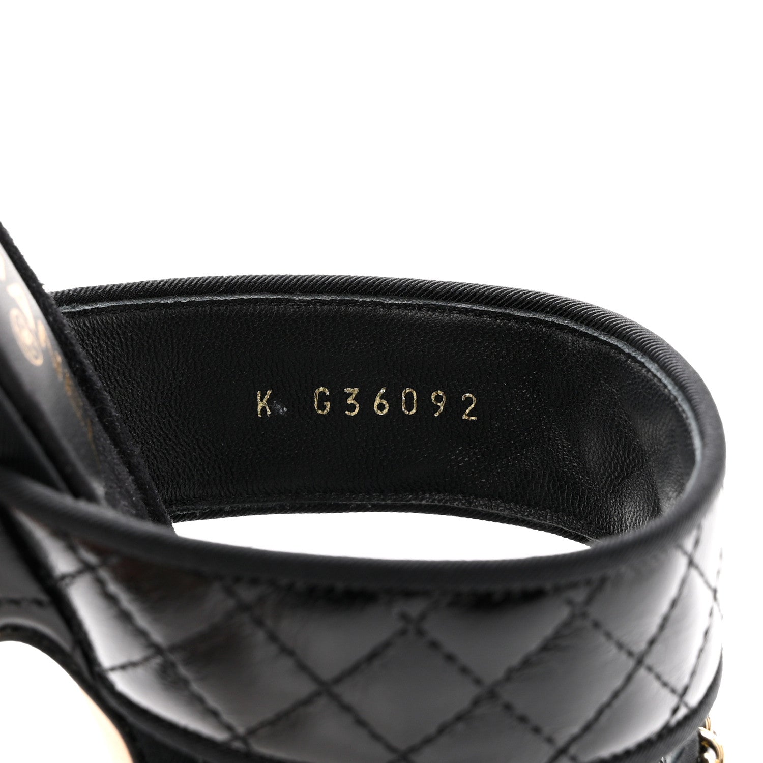 Chanel Distressed Patent Quilted Chain Mule Sandals 36 Black 8 of 13