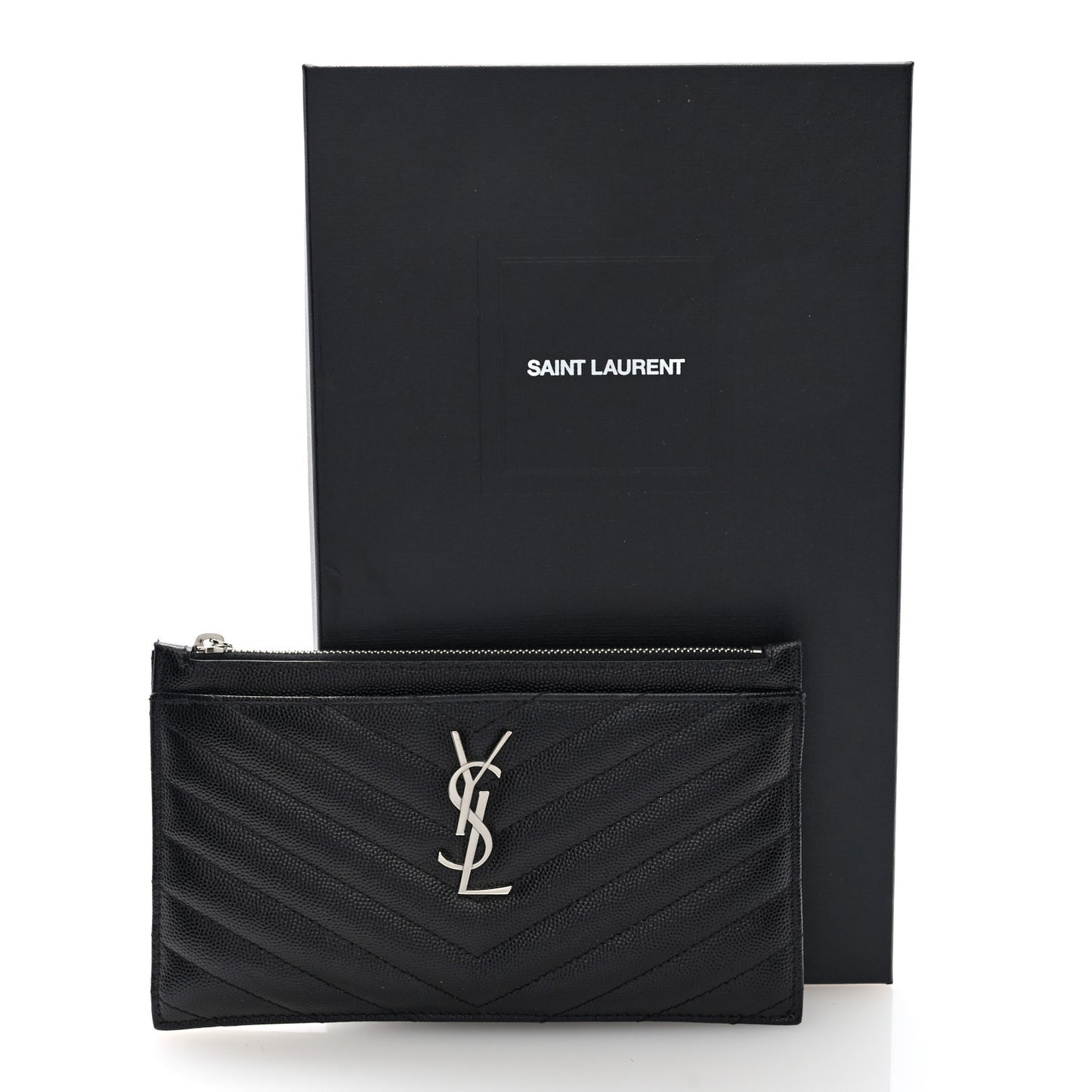 Grain De Poudre Chevron Monogram Bill Pouch Black